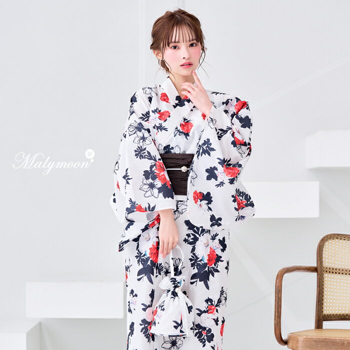 [正規品](即納)藤咲凪 ten 浴衣 2way ワンピース 花柄 フラワー モダン ホワイト ...
