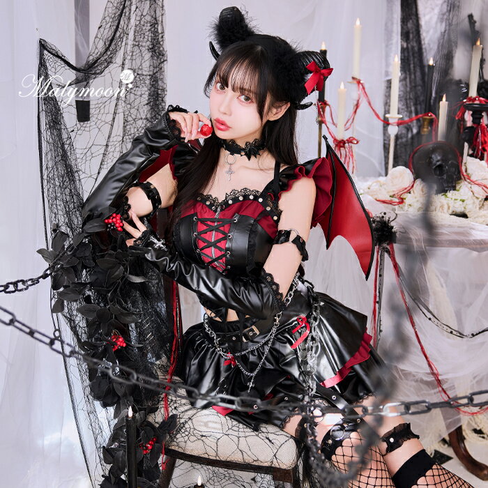 [正規品]【予約-6月中旬頃より順次発送予定】コスプレ デビル デーモン 悪魔 レッド ブラック レザー レディース 大人 女性 malymoon マリームーン【10269】