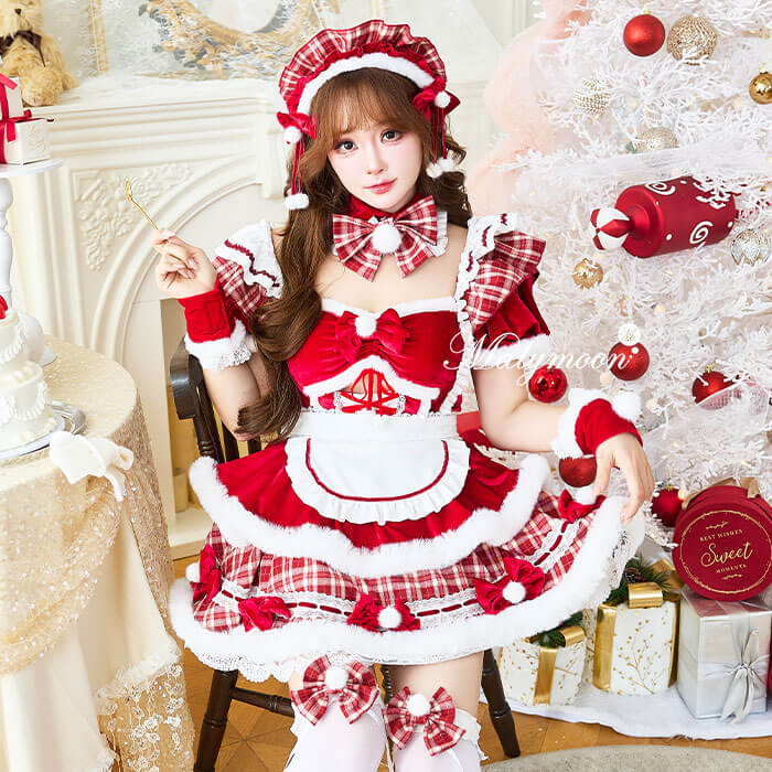 Other - [正規品]【1〜3営業日で発送】コスプレ クリスマス サンタ チェック レッド 可愛い かわいい メイド 可愛いコスプレ マリームーン Malymooon【CS25149】