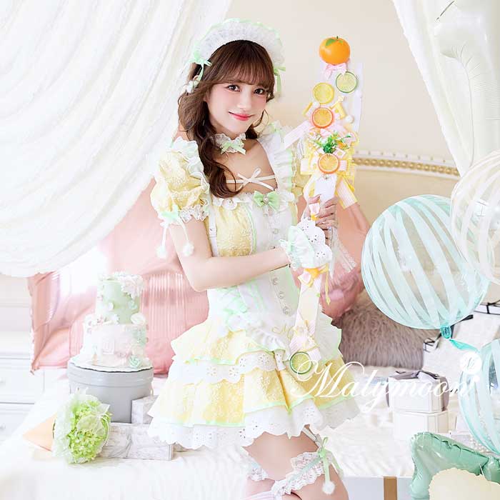 [正規品]【予約-5月下旬頃より順次発送予定】コスプレ メイド ウエイトレス 黄色 イエロー パステル レディース 大人 女性 malymoon マリームーン【CS25185】
