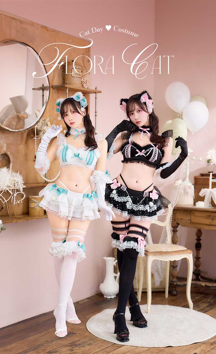 [正規品]【ブラック×ピンクは予約】コスプレ コスランジェリー 猫 ねこ アニマル けんけん ピンク ホワイト ターコイズ ブラック セクシー セットアップ レディース 大人 女性 malymoon マリームーン【CS25215】 3