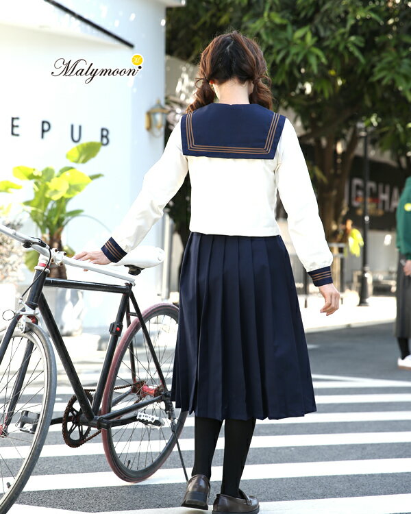 かわいい清楚系 色々な 長袖 ロングスカート セーラー服 女子高生 制服 Jk コスプレ リボン 衣装 仮装 萌え かわいい レディース 私立 Jc ブラウン 余興 可愛い スカート お嬢様 なんちゃって制服 学生服 高校生 コスチューム 茶色