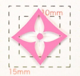 【Wフラワーネイルシール】ピンク（大-□）/1シート8枚入