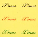 Christmasロゴ【3色MIX クリスマスネイルシール】(5)/1シート6枚入 (Chrisutomas ネイル シール ネイルシール ハンドメイド ネイル...