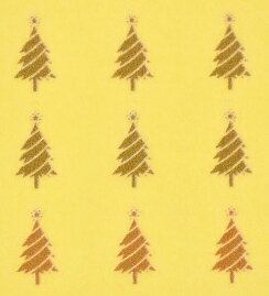 Christmasツリー【クリスマス　3Dネイルシール】ゴールドmix(1)/1シート9枚入