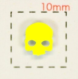 スカル【ネオンカラー ロック ネイルシール】（11）蛍光イエロー/1シート16枚入