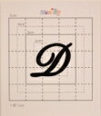 【スワロフスキー37個付イニシャルシール】(オリジナルケース&カバー)大文字BK(大)D