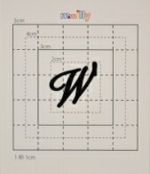 【スワロフスキー27個付ネームシール】(オリジナルプリントケース&カバー)大文字BK(小)W