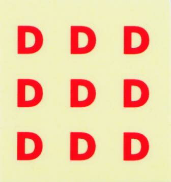 イニシャルネイルシール【アルファベット】2ゴシック(D)RD/各1シート9枚入