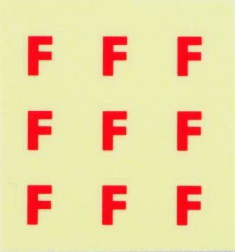 イニシャルネイルシール【アルファベット】2ゴシック(F)RD/各1シート9枚入