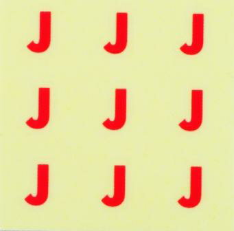 イニシャルネイルシール【アルファベット】2ゴシック(J)RD/各1シート9枚入 2