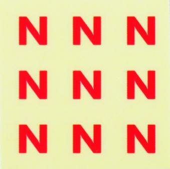 イニシャルネイルシール【アルファベット】2ゴシック(N)RD/各1シート9枚入