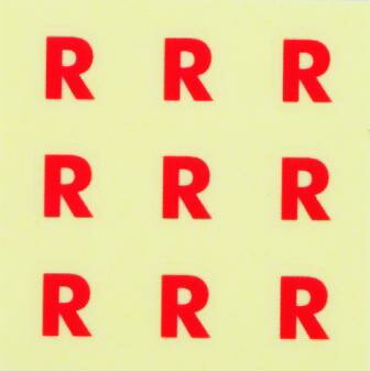 イニシャルネイルシール【アルファベット】2ゴシック(R)RD/各1シート9枚入