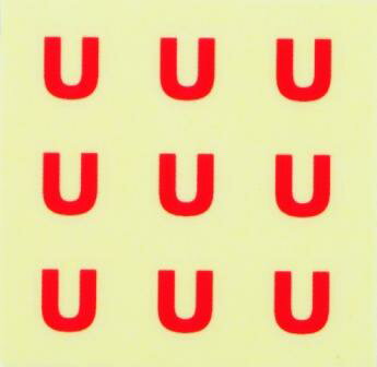 イニシャルネイルシール【アルファベット】2ゴシック(U)RD/各1シート9枚入