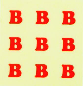 ネイルシール【アルファベット】3明朝体(B)RD/各1シート9枚入