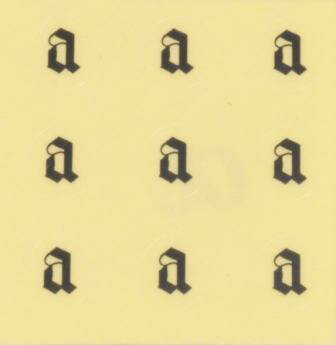 ネイルシール【アルファベット・イニシャル】4英字 (A)小文字1シート9枚入