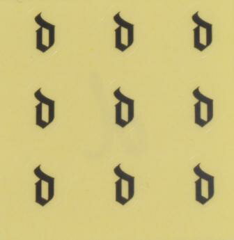 ネイルシール【アルファベット・イニシャル】4英字 (D)小文字1シート9枚入
