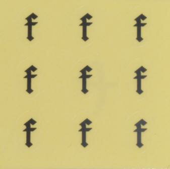 ネイルシール【アルファベット・イニシャル】4英字 (F)小文字1シート9枚入