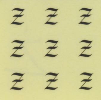 ネイルシール【アルファベット・イニシャル】大文字4 英字(Z)9枚入