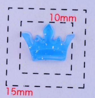 クラウン(王冠)《ネイル・デコ電用プラパーツ》クリアラメブルー10×7ミリ5個入