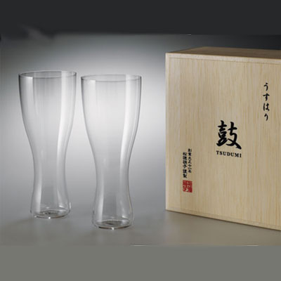 松徳硝子 ビールグラス ビールグラス 鼓 酒器【うすはり ピルスナー 木箱入り2個セット】松徳硝子mmis 新生活 インテリア