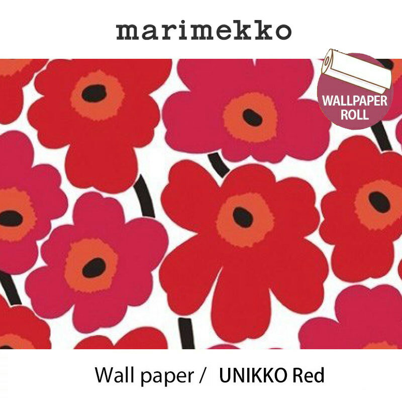 マリメッコ marimekko ウニッコレッド 70cm幅壁紙 ロール売り70cmx10mウォールペーパーmmis 新生活 インテリア