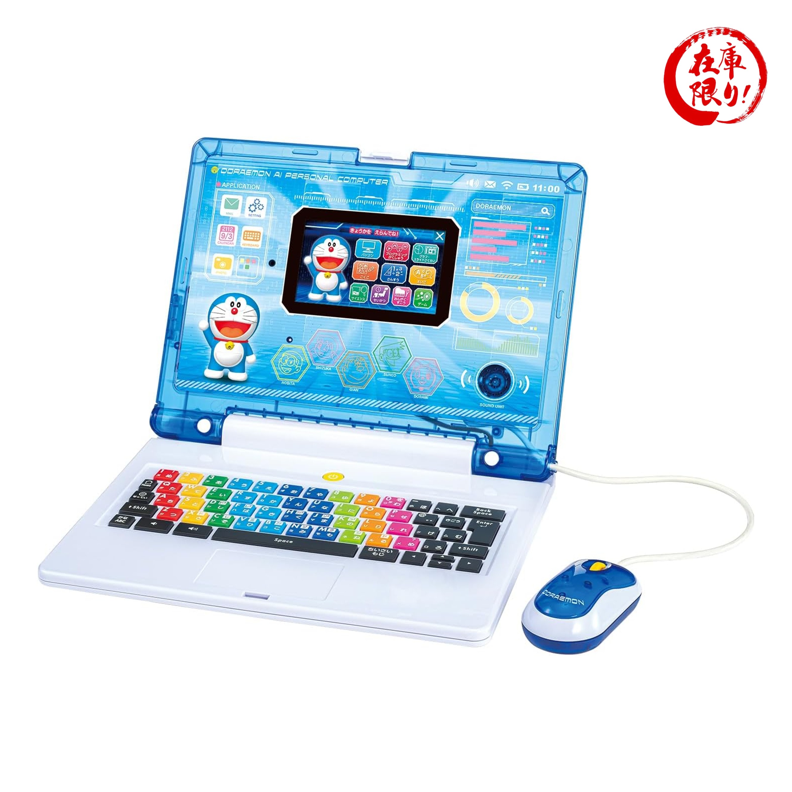 バンダイ(BANDAI) ドラえもんAIパソコン 日本おもちゃ大賞2024エデュケーショナル部門優秀賞 『ドラえもん』より「ドラえもんAIパソコン」が登場！プログラミングやタイピングの他、こくご、さんすう、えいごなどの基礎学習を含む全10カテゴリーから3,000問以上を出題！■魅力その1キミの得意・苦手を教えてくれる！キミだけの「AI学習」で友達と差をつけちゃおう！学習データを分析して、キミだけの最適なメニューを提案してくれる「AI学習モード」を搭載。■魅力その2キミが話したことを覚えてくれるよ！ドラえもんといっしょに勉強してレベルアップしよう！■魅力その3ドラえもんと声で遊べるボイスゲームや、クイズあそびも楽しめる！※「AI」機能とは、お子様のレベルチェックテスト結果と学習履歴を分析して出題する機能、お子様が選ぶ選択肢に応じて質問を変えることで会話を演出する機能等を意味します。［セット内容］・パソコン本体（マウス付き）…1個・取扱説明書…1枚［使用電池］・単3乾電池×4本（別売り）・別売りのバンダイACアダプターBタイプ対応（本商品のセット内容以外は付属しません。） 5