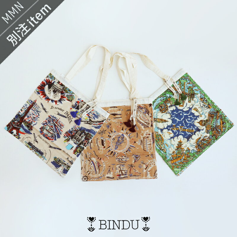BINDU×MMN【別注アイテム】 ビンドゥ　ECO BAG LARGE エコトートバッグ BBB1651EW【RCP】のサムネイル