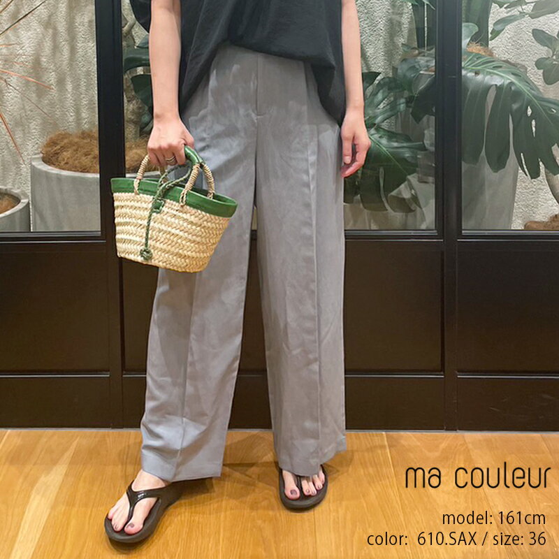 ma couleur マ クルール　リネンワイドパンツ J4483SS 麻