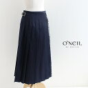 O'NEIL OF DUBLIN Ij[Iu_u COTTON PLAIN WAIST PLEATS WRAP SKIRT LENGTH 80cm RbgvCEGXgv[cbvXJ[g NOD2411CPyRCPz2024SS