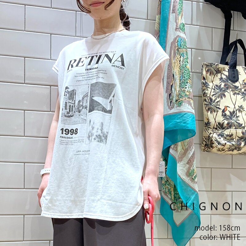 CHIGNON シニヨン PHOTOフレンチTEE 8233-556KK【RCP】2023SS Tシャツ ロゴT グラフィックT