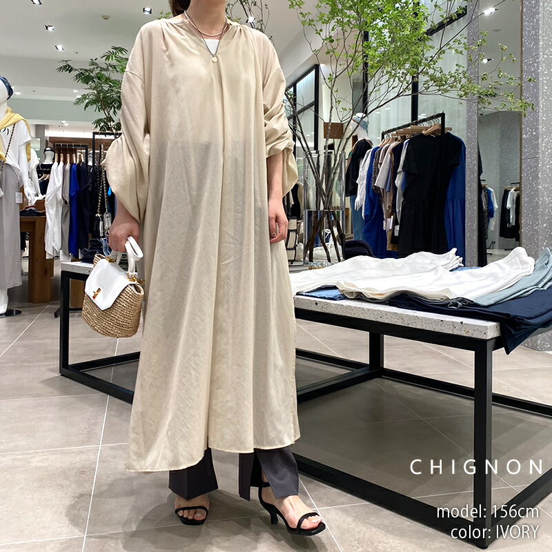 CHIGNON シニヨン 袖ギャザーシアーワンピース 5733-445KK【RCP】2023SSのサムネイル