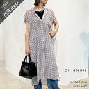 \FINAL SALE/【50%OFF】CHIGNON×MMN【別注アイテム】CHIGNON シニヨン チェックシアーワンピース 5551-145NH-B【RCP】2025SS ドレス