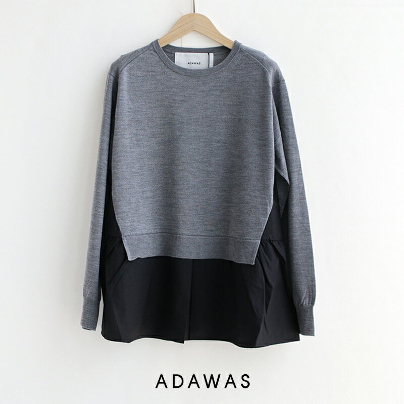 ＼FAINAL SALE／1/16(THU)10:00 START!!ADAWAS アダワス　LIGHT WOOL LAYERED WOVEN TOP ライトウールレイヤードウーブントップス ADWS-401-26 2024AW　プルオーバー