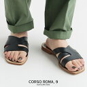 \SUMMER SALE/【30%OFF】CORSO ROMA, 9 コルソローマ スクエアトゥレザーサンダル Q/593【RCP】SS
