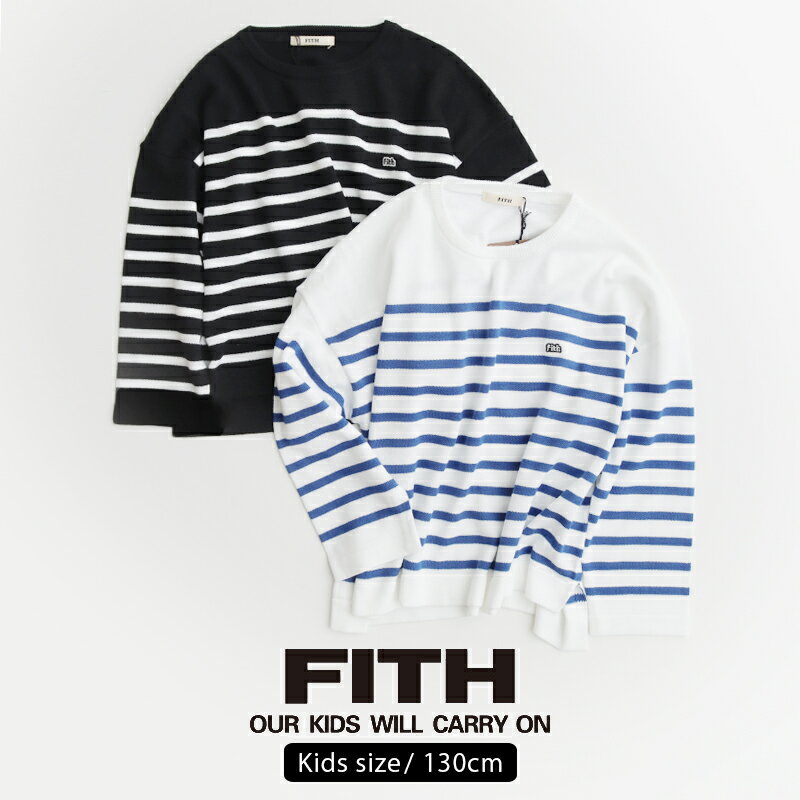 乐天商城 - 【kids】【130cm】 FITH フィス　ウォッシャブルニットワイドボーダーTシャツ 218301【RCP】キッズ