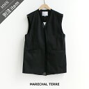 MARECHAL TERRE×MMN【別注アイテム】 マルシャルテル ORGANDY VEST インナーシアーベスト ZMT242VT146-B【RCP】2024SS アウター