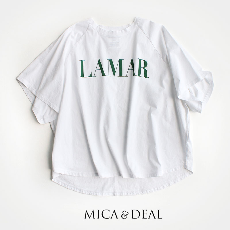 ＼＼2日間限定／／【MICA DEAL MARKET 】MICA DEAL×MMN【別注カラー】 マイカアンドディール LAMAR ロゴ ヘムラウンドラグランTシャツ(ゴールドプレート) 012120906802/012120906803/012120906804/012120906806【RCP】