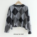 mizuiro ind ミズイロインド argyle print C/D アーガイルプリントカーディガン 3-210059【RCP】2025AW トップス チェ...