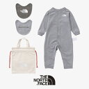 ロンパース（ベビー用） 【baby】THE NORTH FACEザ・ノースフェイス　B L/S ROMPERS 2P ロングスリーブロンパース＆2Pビブ（ベビー） NTB82352【RCP】2023AW ギフト