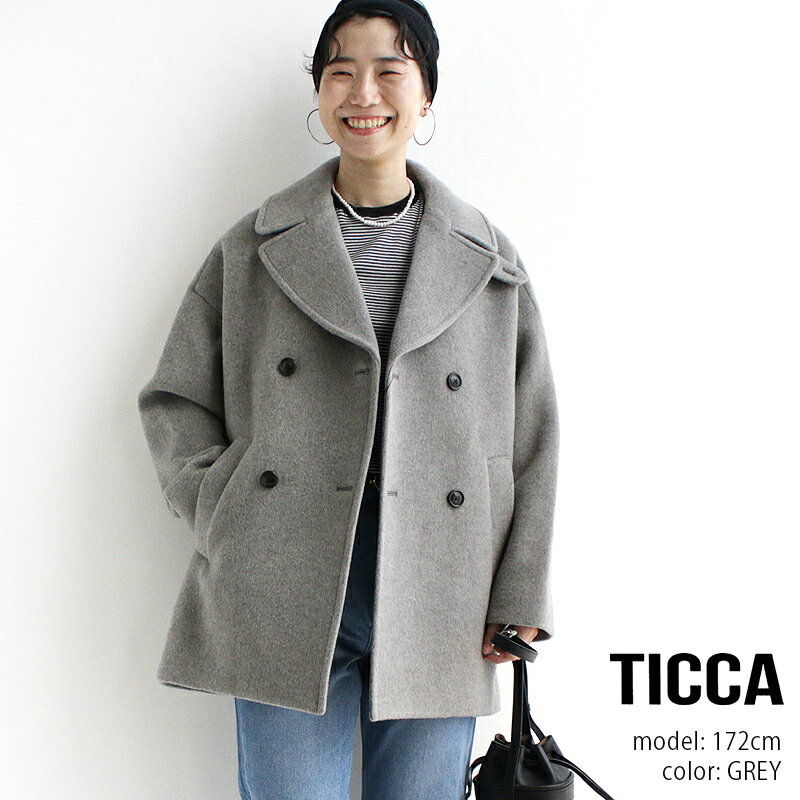 ◆OUTER FAIR◆LIMITED【10％OFF】ハンガープレゼント！TICCA ティッカ　ピーコート　TBDA-232【RCP】2024AW アウター of24のサムネイル