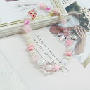 【訳あり!在庫限りセール特価】【送料無料】スマホ ストラップ いちご リボン ピンク