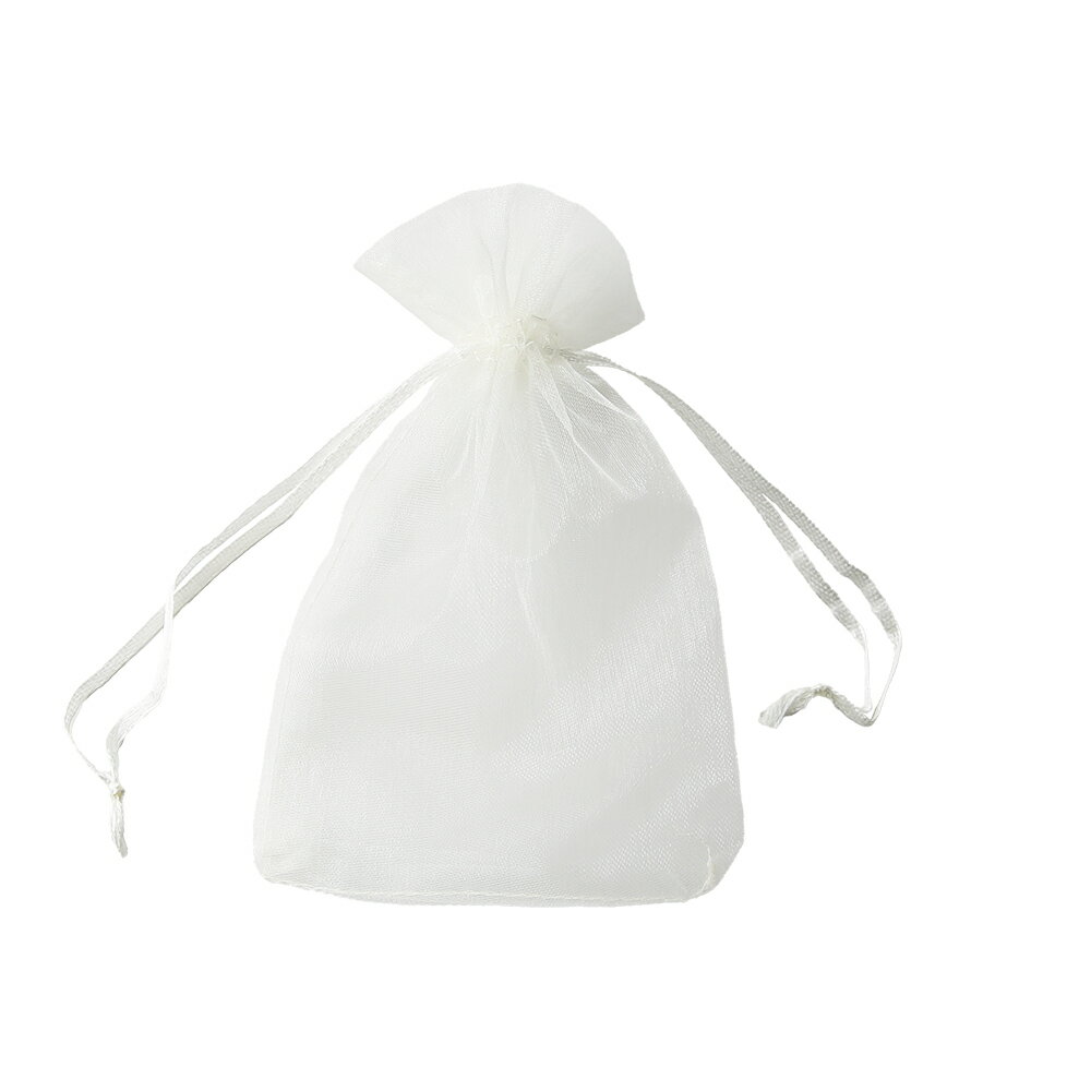 シアーバッグ・ペールイエロー・M/1枚ラッピング サシェ 巾着 アクセサリー 入れ ハーブ ポプリ 中が見える におい袋に バスソルト ハーブバス 人気 やや黄...