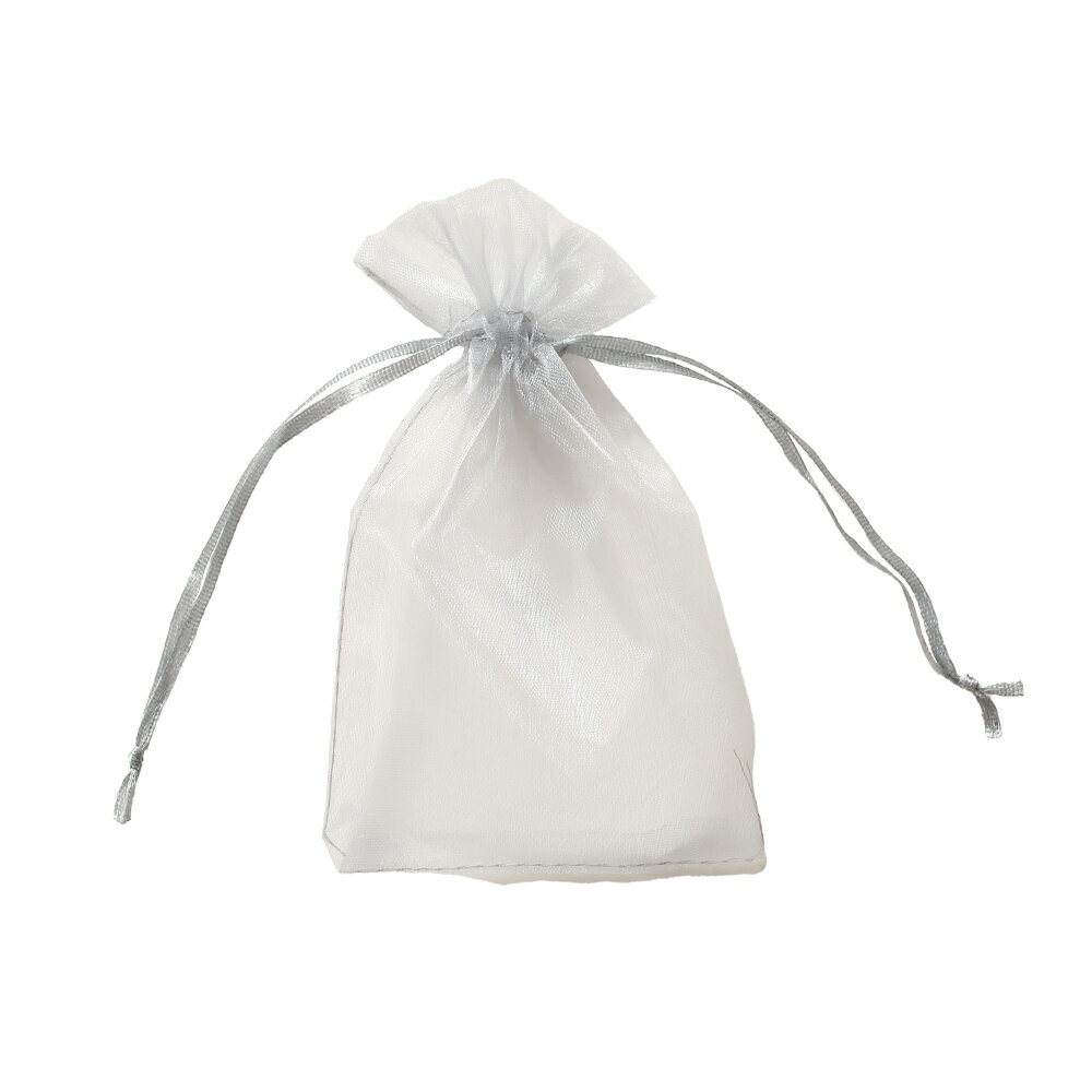 シアーバッグ・パールグレー・M/1枚 ラッピング サシェ 巾着 アクセサリー 入れ ハーブ ポプリ 中が見える におい袋に バスソルト ハーブバス 人気 パステ...