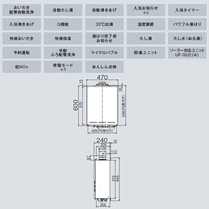 リンナイ ガスふろ給湯器【RUF-A2005AU(C)】RUF-Aシリーズ 20号 フルオート 設置フリータイプ PS扉内上方排気型