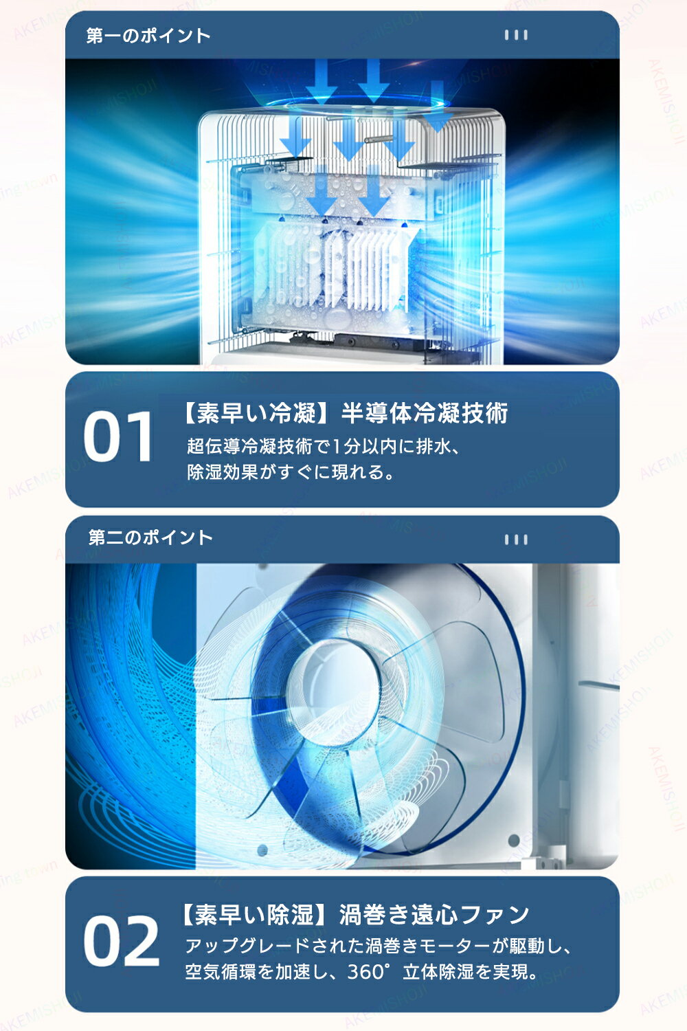 除湿器 除湿機 除湿乾燥機 空気清浄機 マイナスイオン 1台2役 除湿・空気清浄 静音 小型 乾燥 自動霜取り機能 7色ライト スリーブモード 満水自動OFF ハンドル付き 持ち運び便利 寝室 浴室 洗面台 脱衣所 トイレ 部屋干し 衣類乾燥 湿気取り 梅雨対策 湿気対策