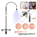 LEDライト LEDスタンドライト UV-LED硬化ライト ネイル用UV硬化ランプ 紫外線硬化用フロアスタンドライト 明るさ5段階調整 高さ調整可能 キャスター付き フットスイッチ/タッチ操作スイッチ フレキシブルアーム 2~5秒で速乾硬化 ネイルサロン まつげエクステ