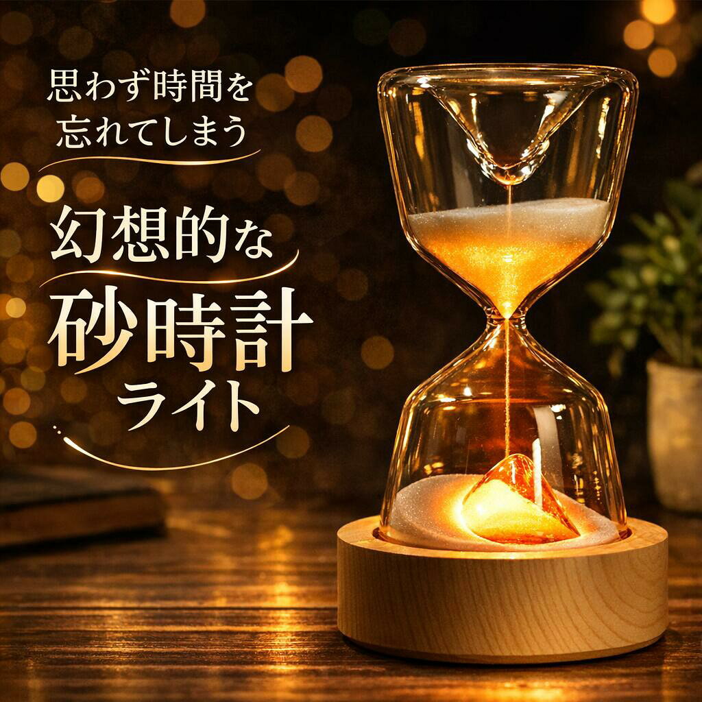インテリア おしゃれ ライト 砂時計 15分 間接照明 寝室 リビング LED 調光 北欧 ナイトライト USB充電 コンセント不要 テーブルランプ インテリア ライト 照明 かわいい コードレス ルームライト デスクライト 置物 小物 雑貨 ギフト 誕生日 プレゼント クリスマス 送料無料