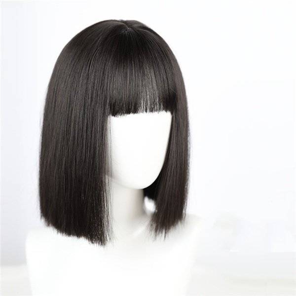 ヘアネット付 ショートウィッグ 小顔 レディース コスプレ フルウィッグ ふんわり前髪 かつら ハロウィ..