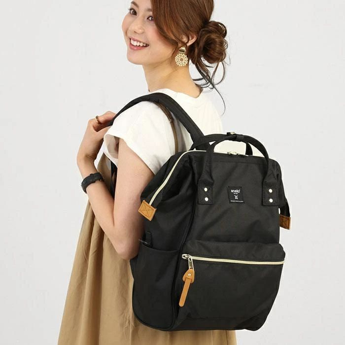 おしゃれ 好評 anello リュックサック 口金 軽量 リュック 約18L ママリュック 撥水 大容量 バッグ レ..